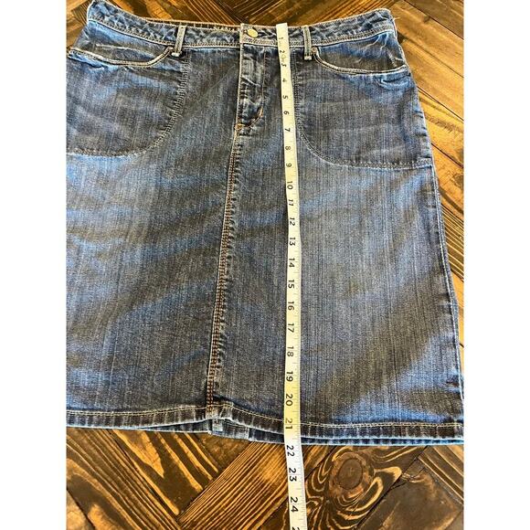 VTG Banana Republic Blue Jean Skirt Women 12 Y2K 90s Grunge Neutral Grandma Core - Picture 2 of 9